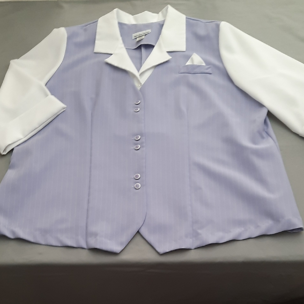 Style Setter Lavender and White Top - Size CO